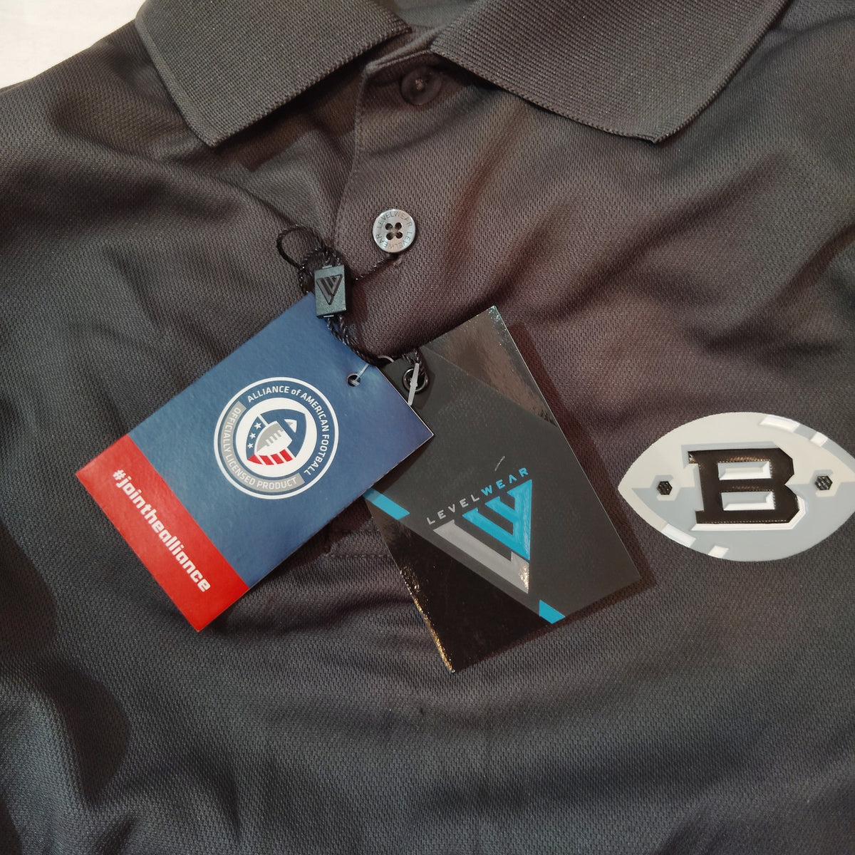 Birmingham Iron AAF Levelwear Polo Shirt Medium Charcoal Grey OMAHA Style NWT