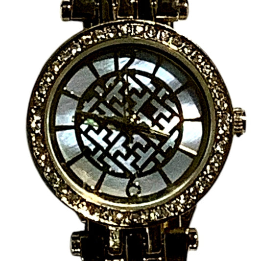 FMD Ladies Wristwatch, Gold Metal Band, Faux Diamond Accents, Non-Operable