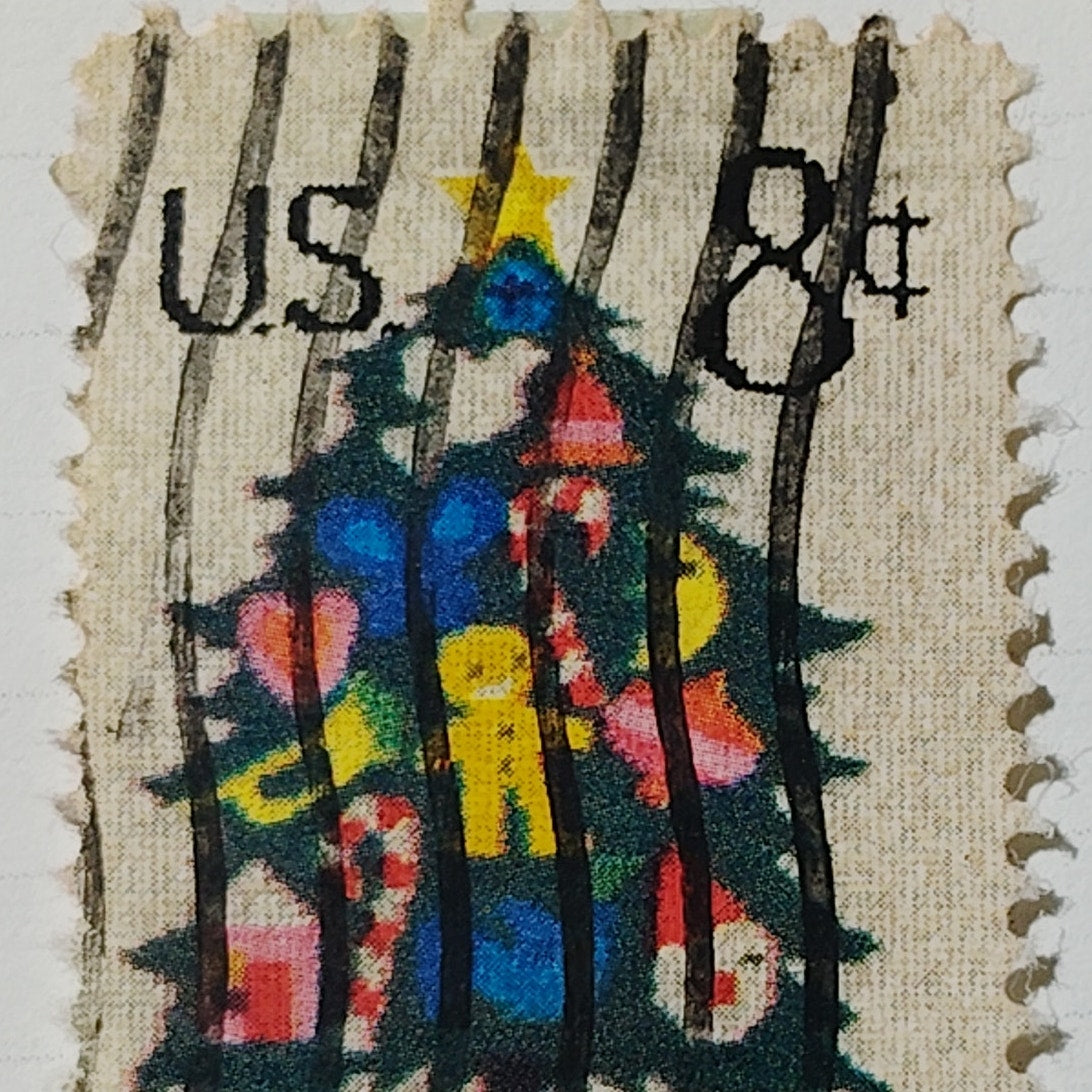 1973 US Postage Stamp Scott #1508 8c Needlepoint Christmas Tree Used Canceled