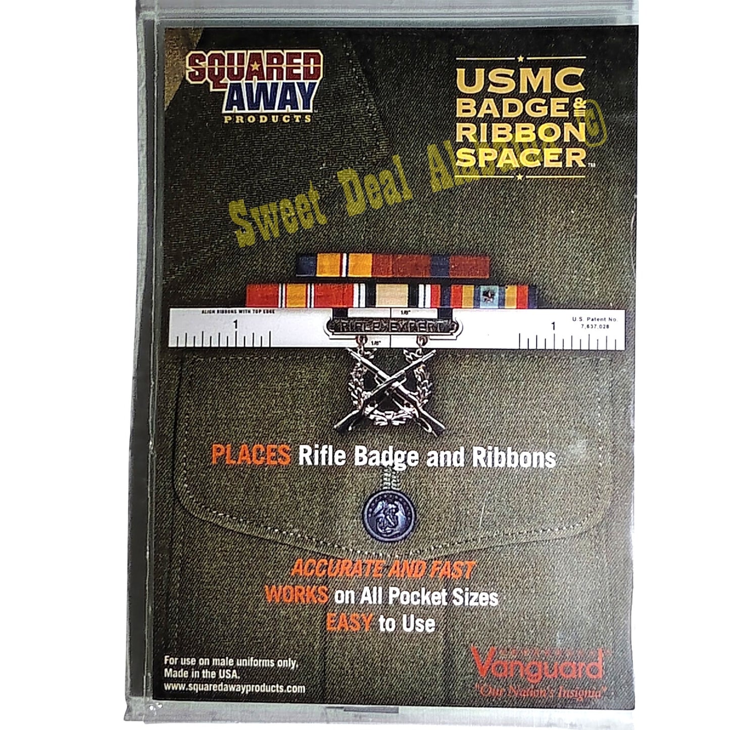 Squared Away USMC Badge & Ribbon Spacer Tool, Place Rifle Badges and Ribbons