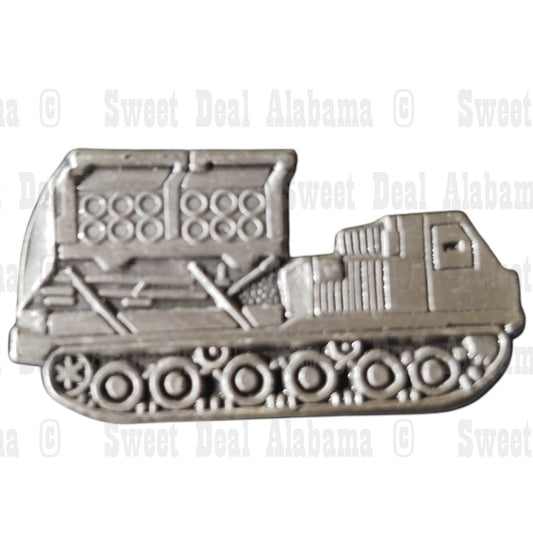 Multiple Launch Rocket System (MLRS) M270 Vehicle Hat, Lapel Pin 1-1/8"W x 5/8"H