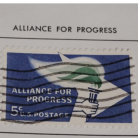 1963 Scott #1235 – 5¢ Alliance for Progress / Torch & Leaf – Canceled