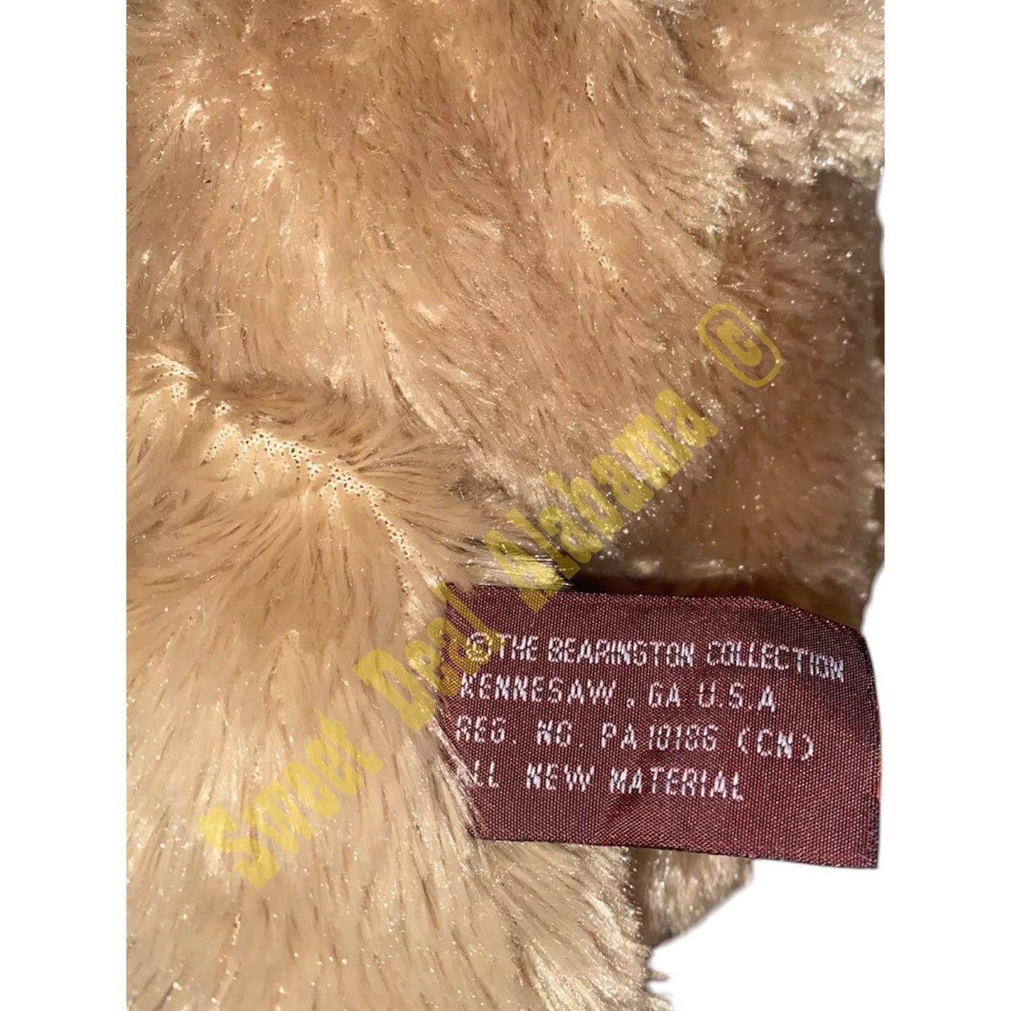Bearington Baby Collection,  14" "Baby Gus" Stuffed Bear w/ Satin Bow, NIP