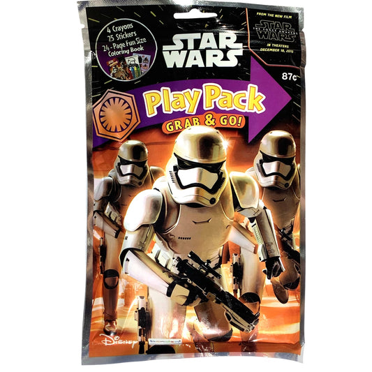 Star Wars 2015 StormTroopers Play Pack Grab & Go Stickers Crayons Coloring Book
