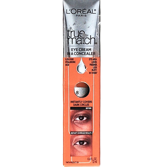 L'Oréal Paris True Match Eye Cream in a Concealer Dark W7-8 0.5% Hyaluronic Acid