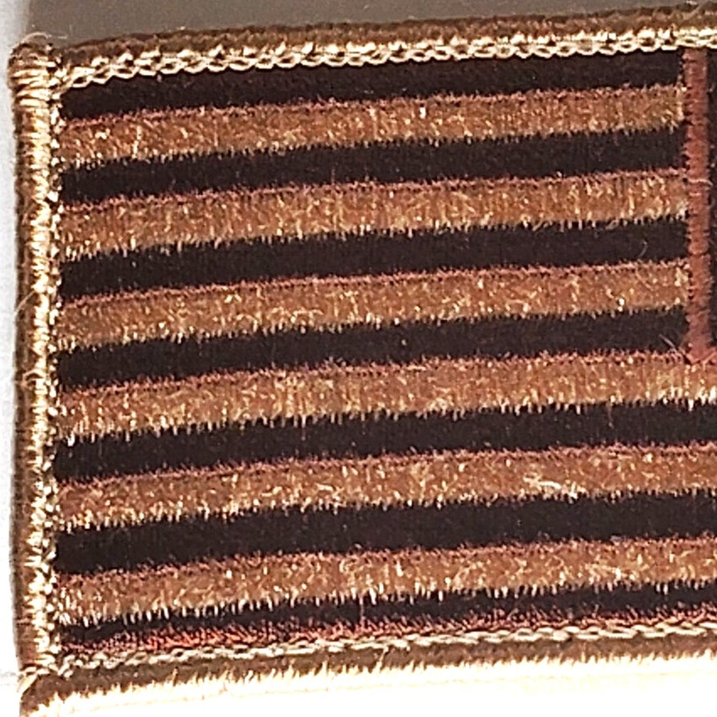 US Flag Patch Reverse Orientation Subdued Coyote Brown Tactical Hook Back 3x2