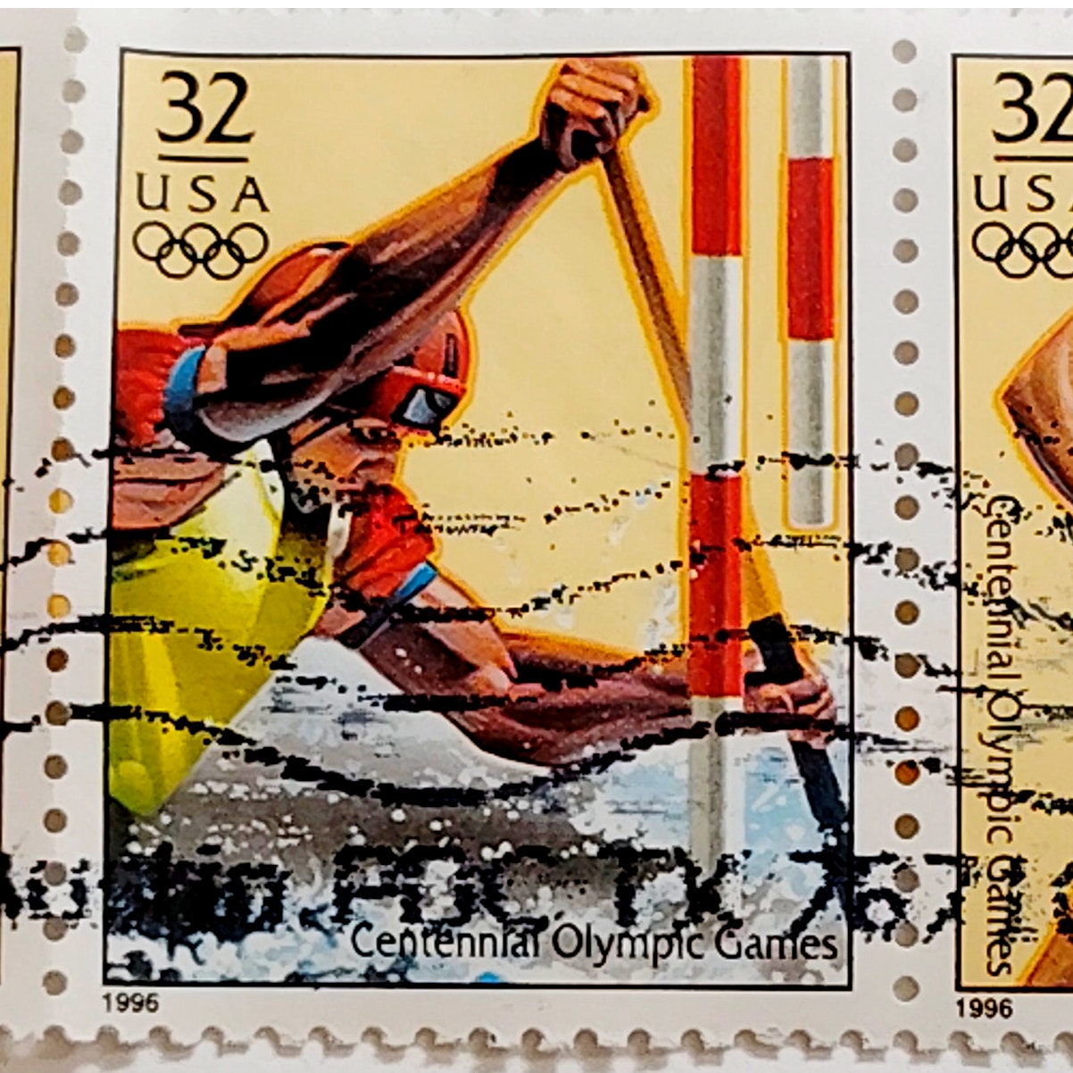 Strip of 5 – 1996 USA 32¢ Centennial Olympic Games – Horizontal Strip, Canceled