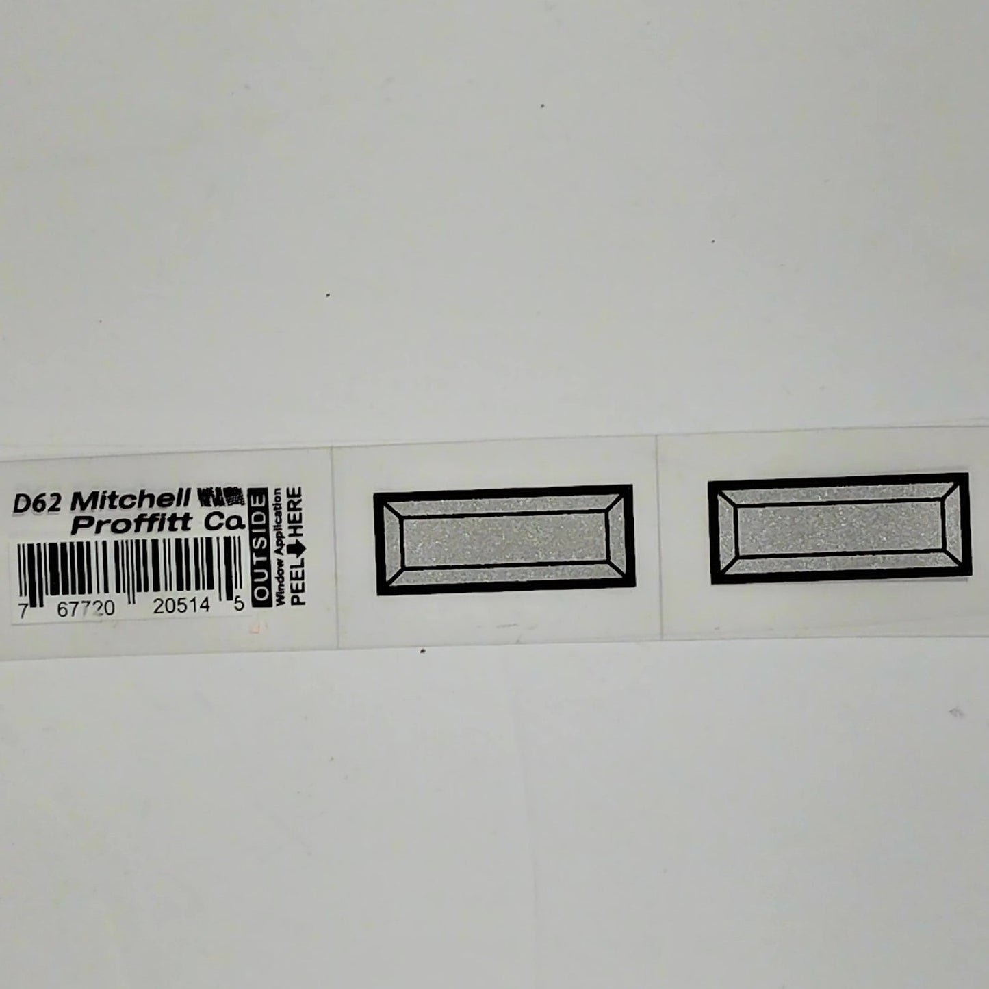 1st Lieutenant Rank Bar Window Decal – O-2 Silver Bar – 1" x 0.5" Vinyl – D62