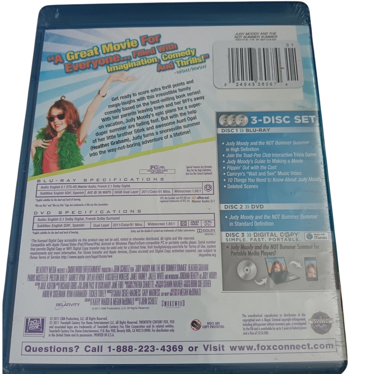 Judy Moody and the Not Bummer Summer - Blu-ray + Digital 2011 Family Comedy, Fox