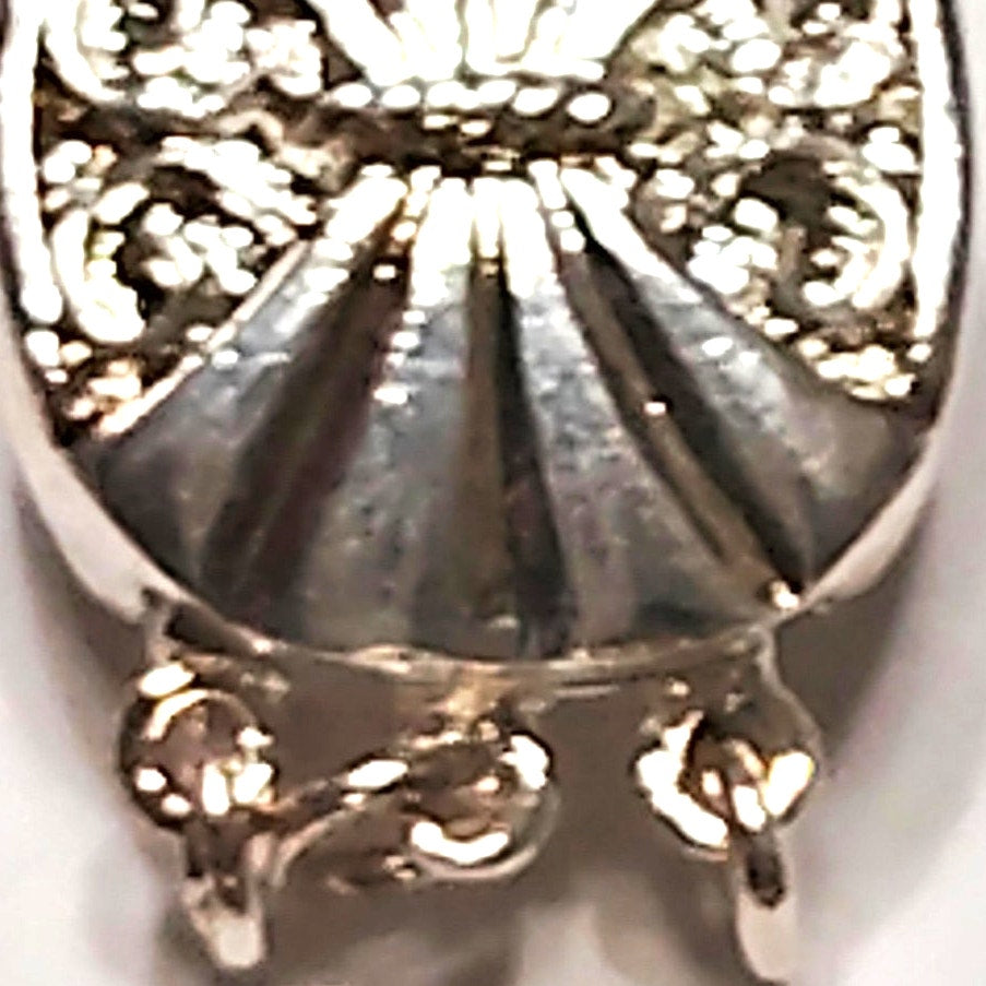 2‑Pack 3‑Strand Filigree Box Clasp  Silver‑Tone Fan Pattern Jewelry Findings