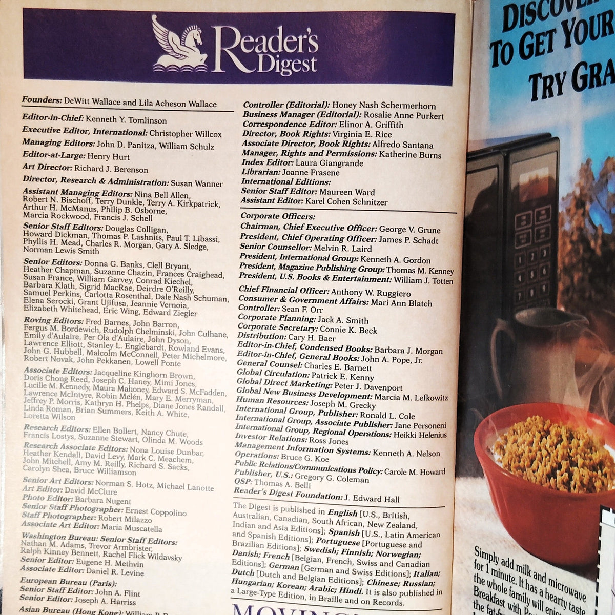 Reader's Digest February 1993 Vintage Magazine - I Don't Accept Children Dying
