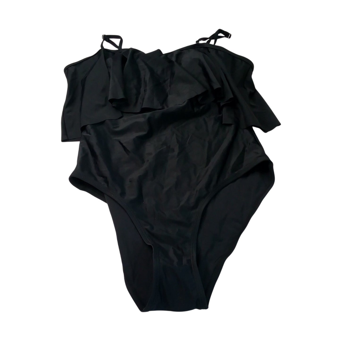 Tempt Me Black Ruffle Flounce One Piece Swimsuit Women’s Small