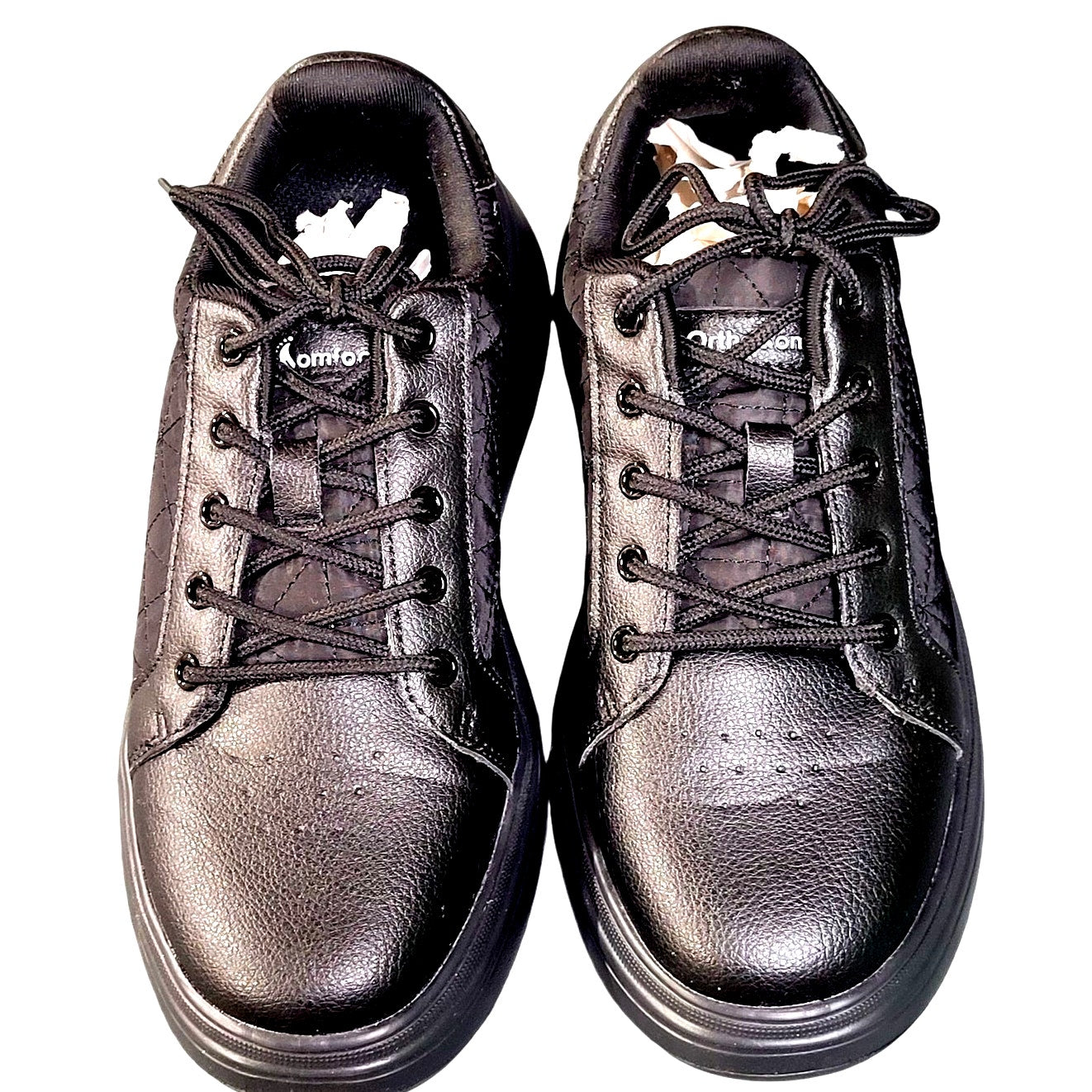Comfort Orthopedic Sneakers, Ergonomic Walking Shoes, Ultra Breathable, Black, 7