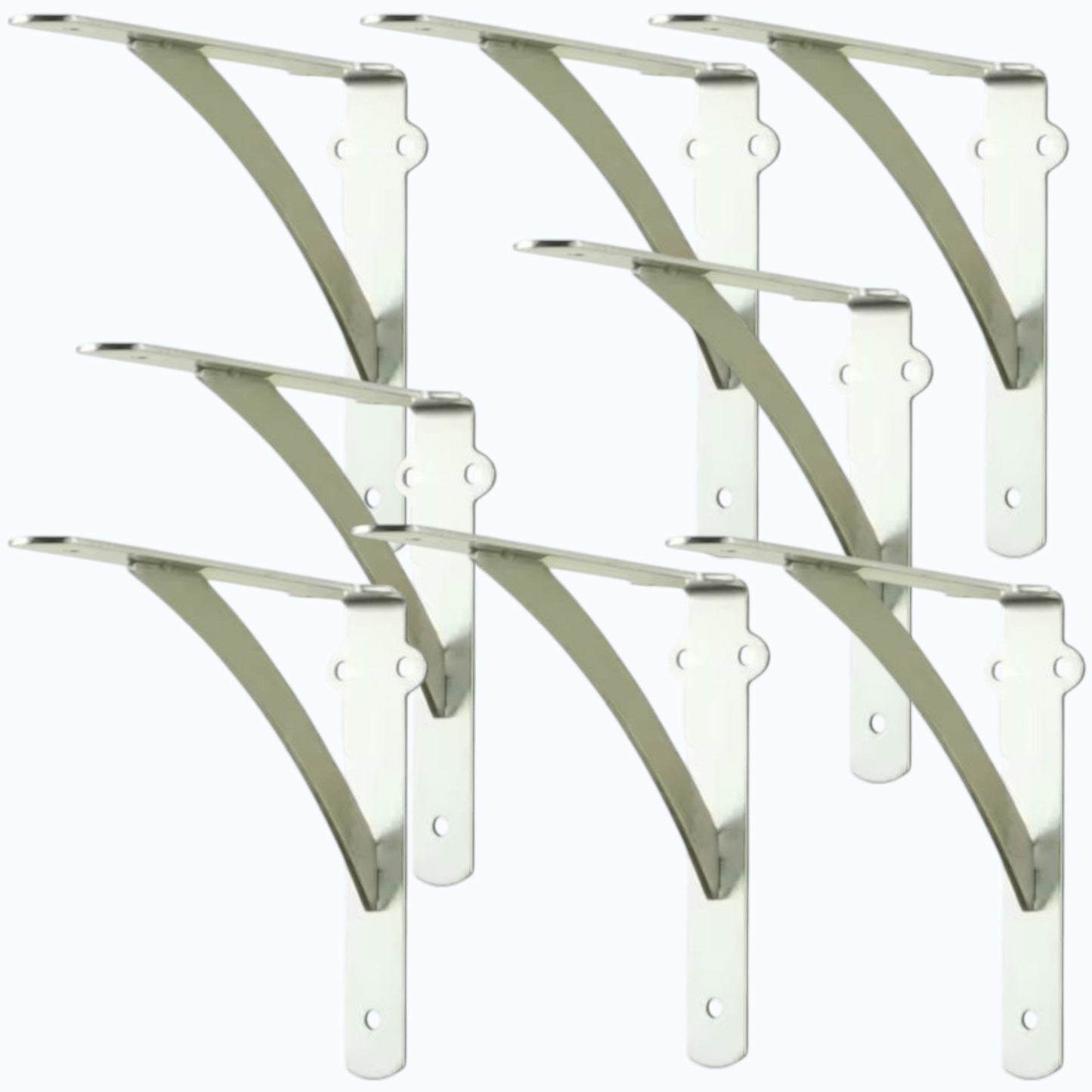 1 Case of 8 Everbilt Heavy‑Duty Shelf Bracket – Satin Nickel – 10" × 8"