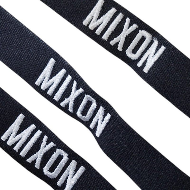 3x Custom Name Tape "MIXON" Black Twill w/ Silver Thread 9"x1"