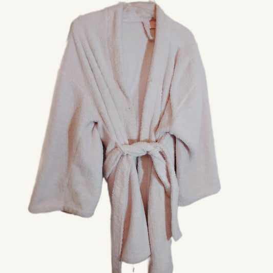 Bath & Body Works Pink Plush Robe L/XL Cozy Loungewear VTG Shawl Collar Fuzzy