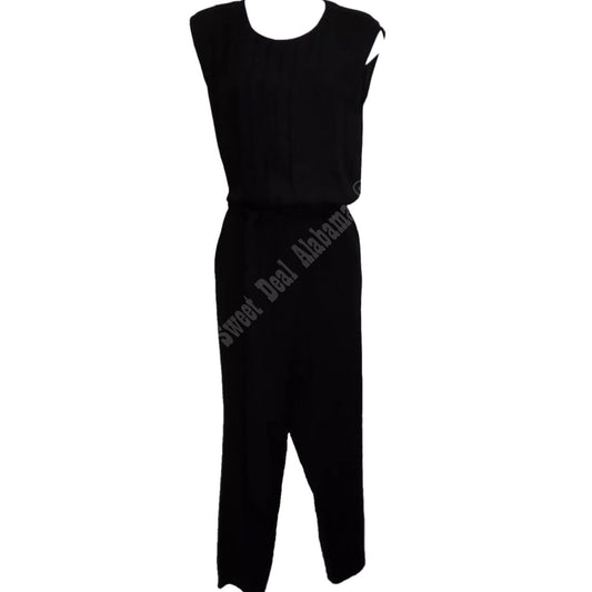 Exlura Retro Jumpsuit Romper, Jersey Material, Ribbed Waist, Synched Ankles. SM