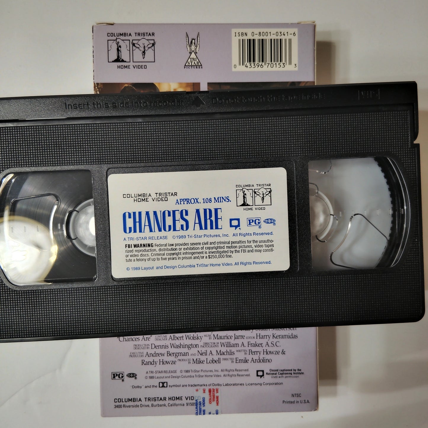 Chances Are VHS 1989 Robert Downey Jr Cybill Shepherd Ryan O’Neal Emile Ardolino