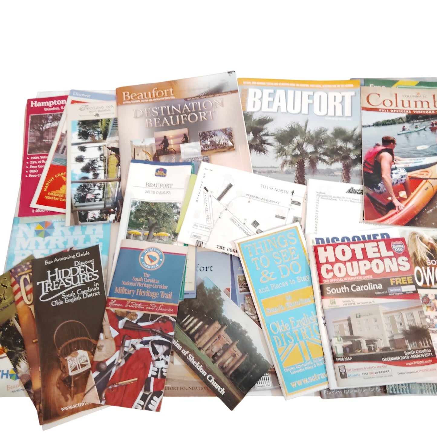 South Carolina Travel Ephemera: Beaufort, Columbia, Lowcountry Guides 2010s 5 lb