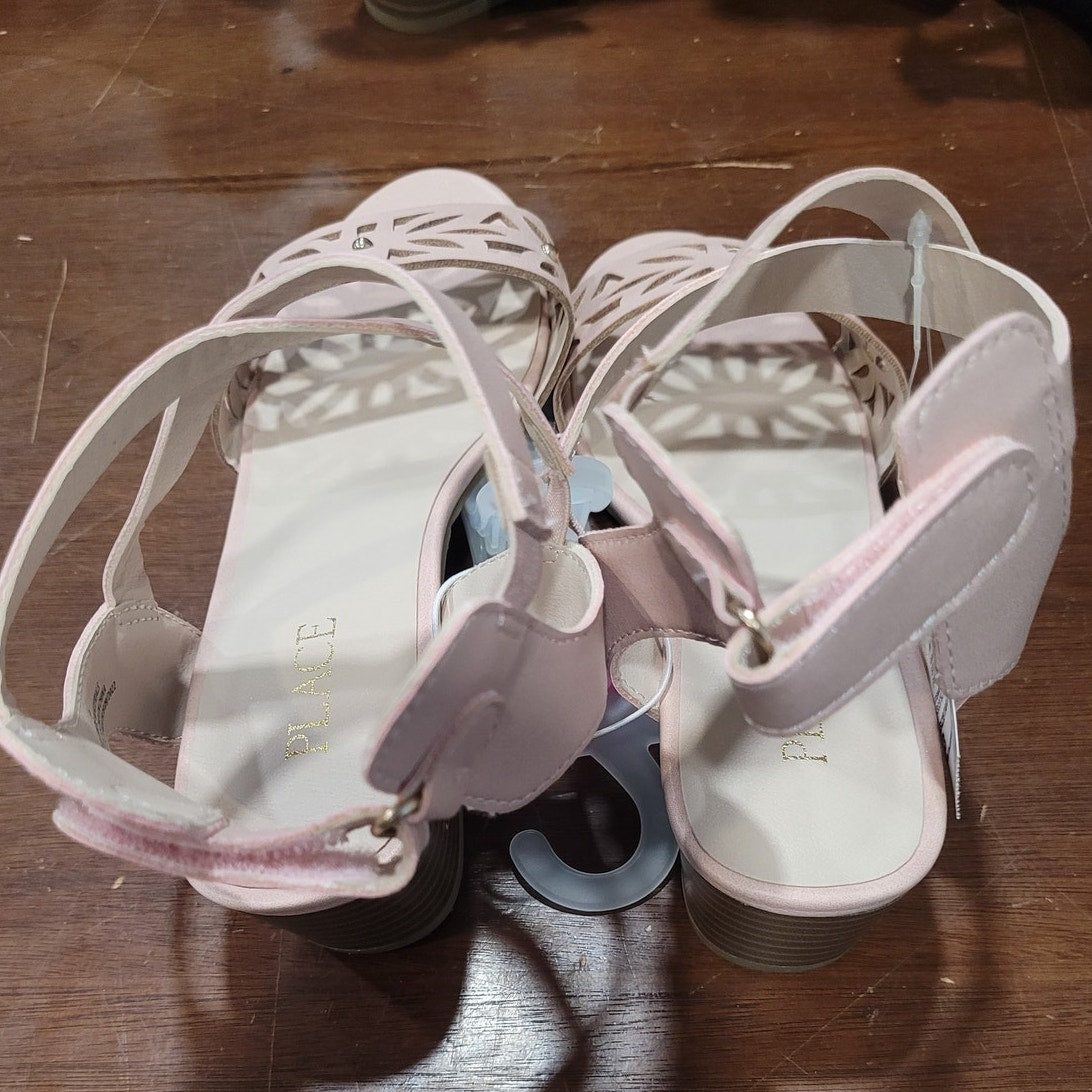 Children’s Place Girls’ Pink Gladiator Heel Sandals – Perforated, Size Youth 3