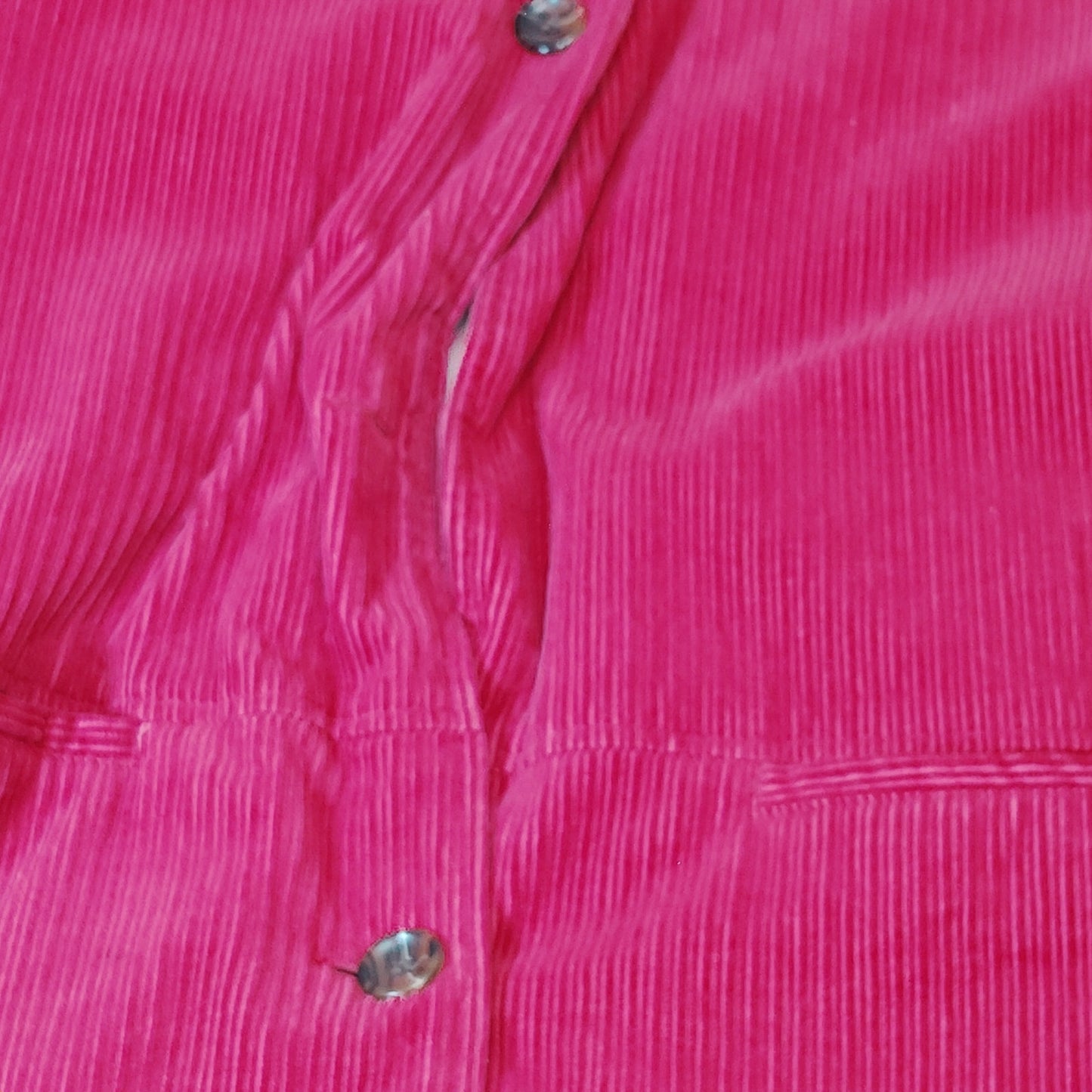 Blair Women's Large Red Pink Corduroy Jacket with Removable Sherpa Hood