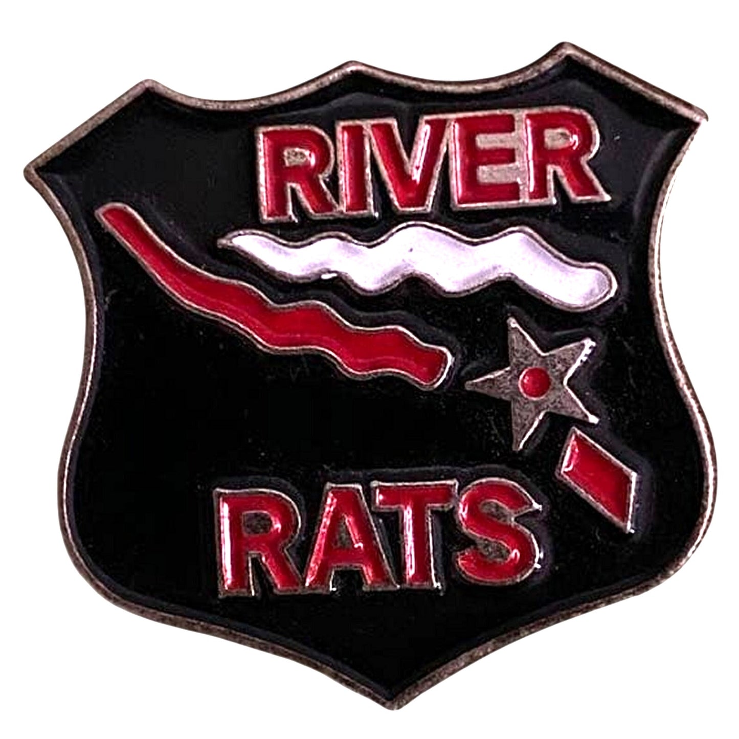 River Rats Fighter Pilots Assoc Novelty Hat Lapel Pin 7/8" × 7/8"