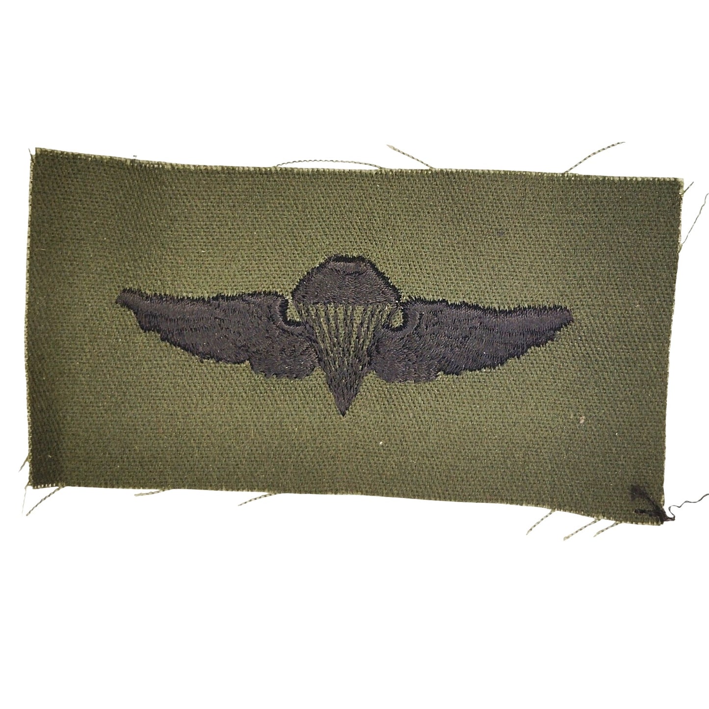 US Army Airborne Basic Parachutist Subdued OD Green Badge Patch – Sew‑On 4"