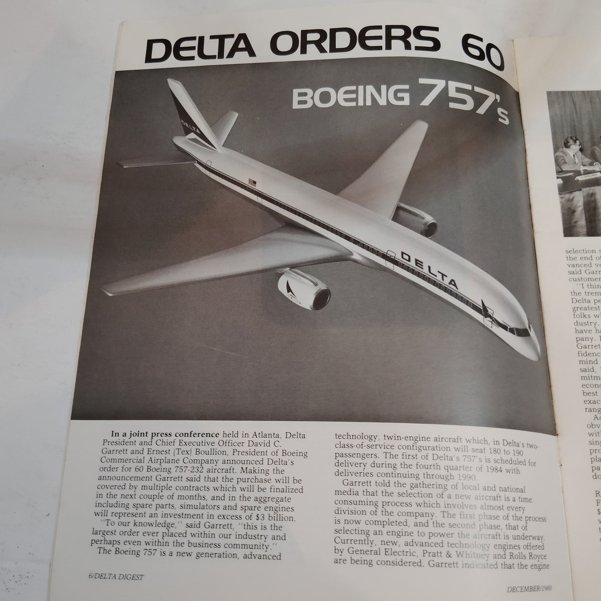 Vintage Delta Digest Magazine December 1980 - Airline Memorabilia, Green/Red