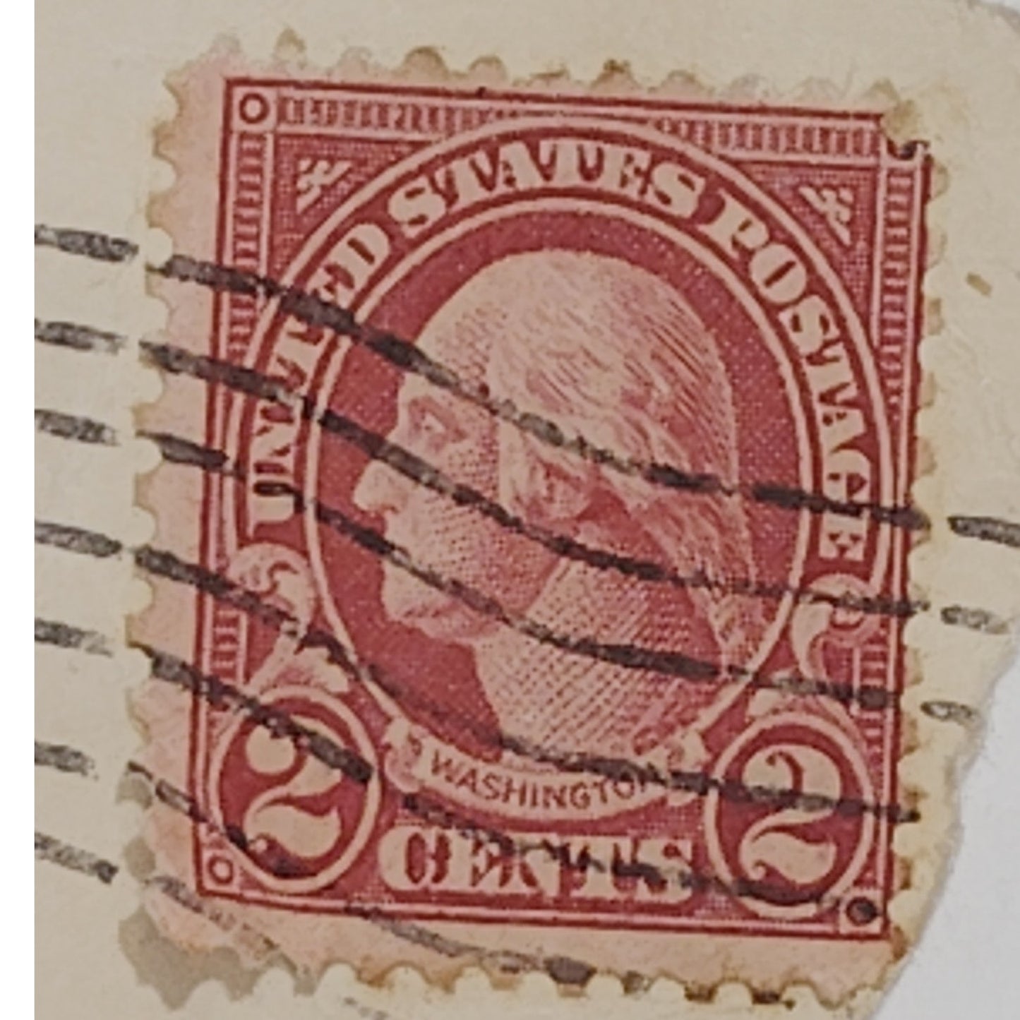 1910s–1920s George Washington – 2 Used 2¢ Red/Lake Circular Frame Scott #554/634