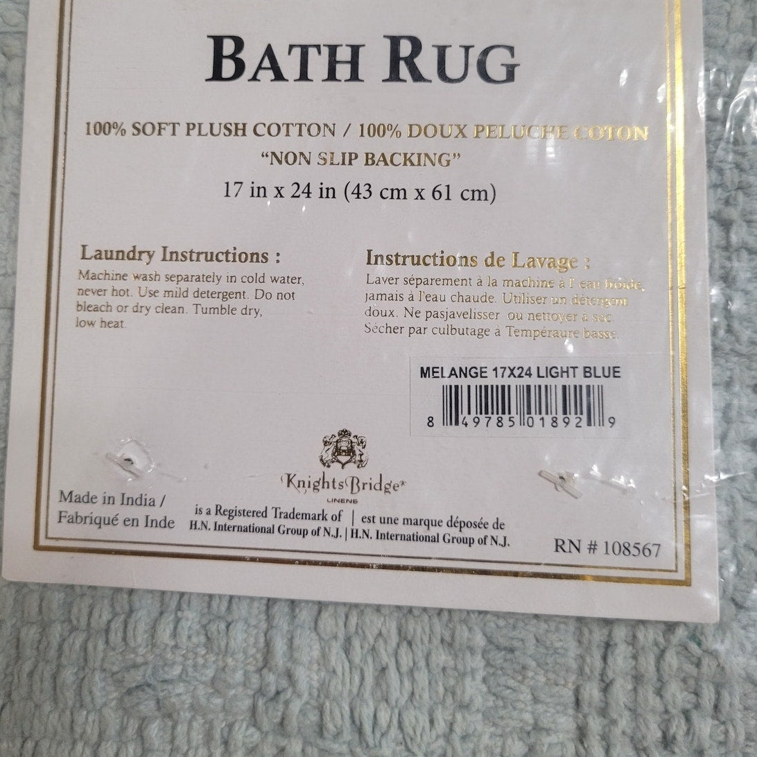 Knights Bridge Melange Bath Rug Collection, 17" x 24", Light Blue