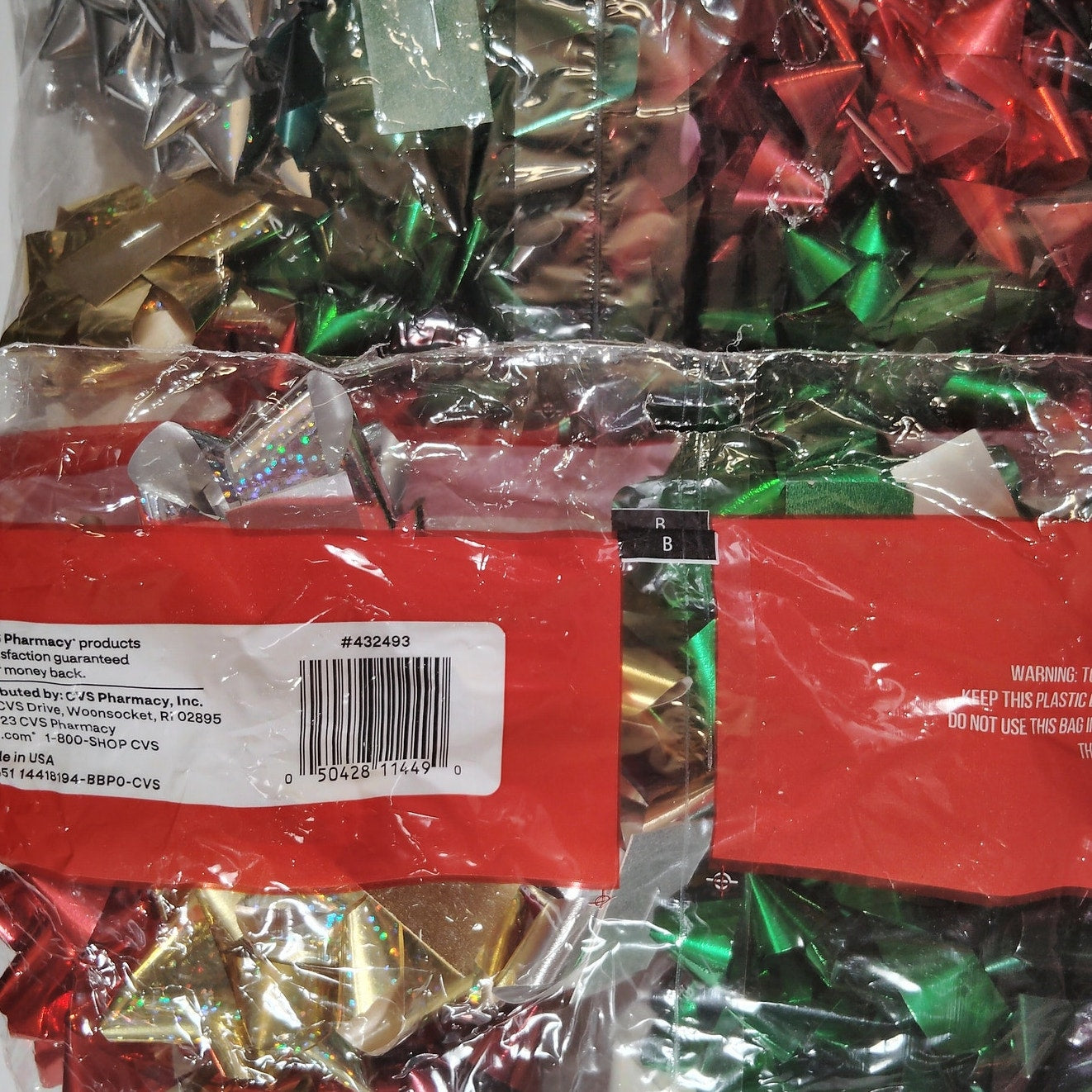 Merry Brite 48ct Peel n Stick Holiday Gift Bows Assorted Colors, Made in USA