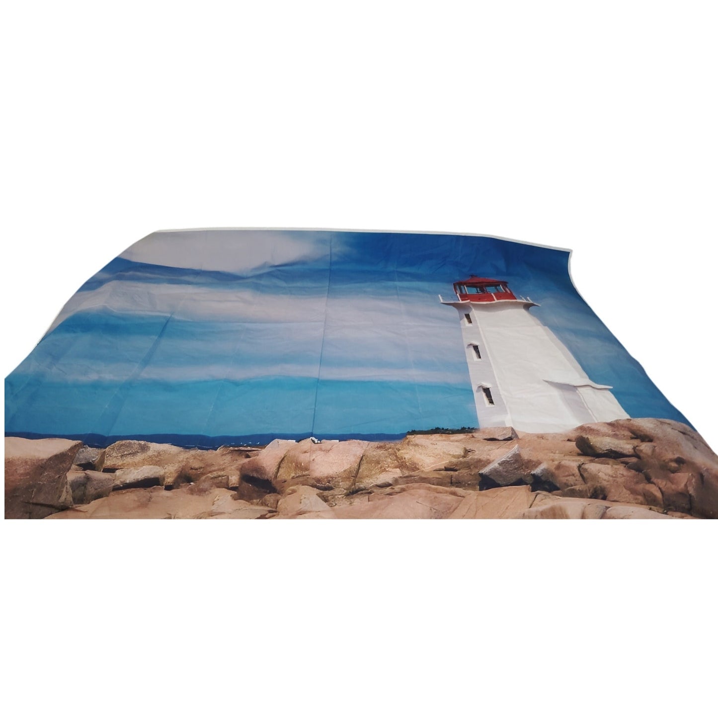 7x5FT Microfiber Backdrop Peggy’s Cove Lighthouse Scenic Photo Background