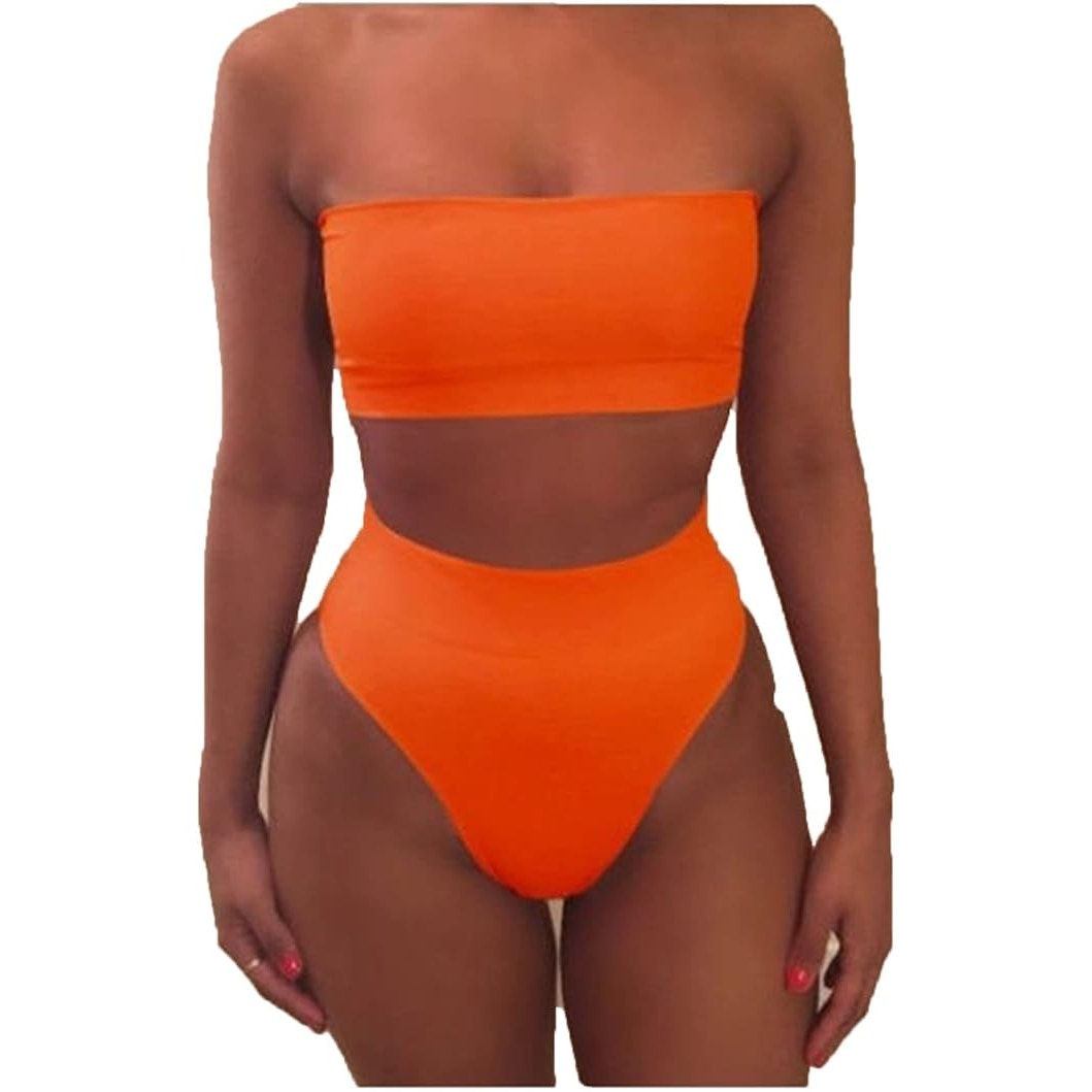 Tempt Me Removable Strap Wrap Pad Cheeky, Bandeau, High Waist Bikini, L (12-14)