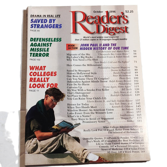 Reader's Digest Magazine October 1996 Vol. 149 No. 894 Vintage Back Issue