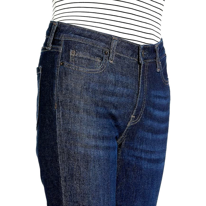 Amazon Essentials Women's Denim Slim Straight Blue Jeans, Dark Wash, 12 Long