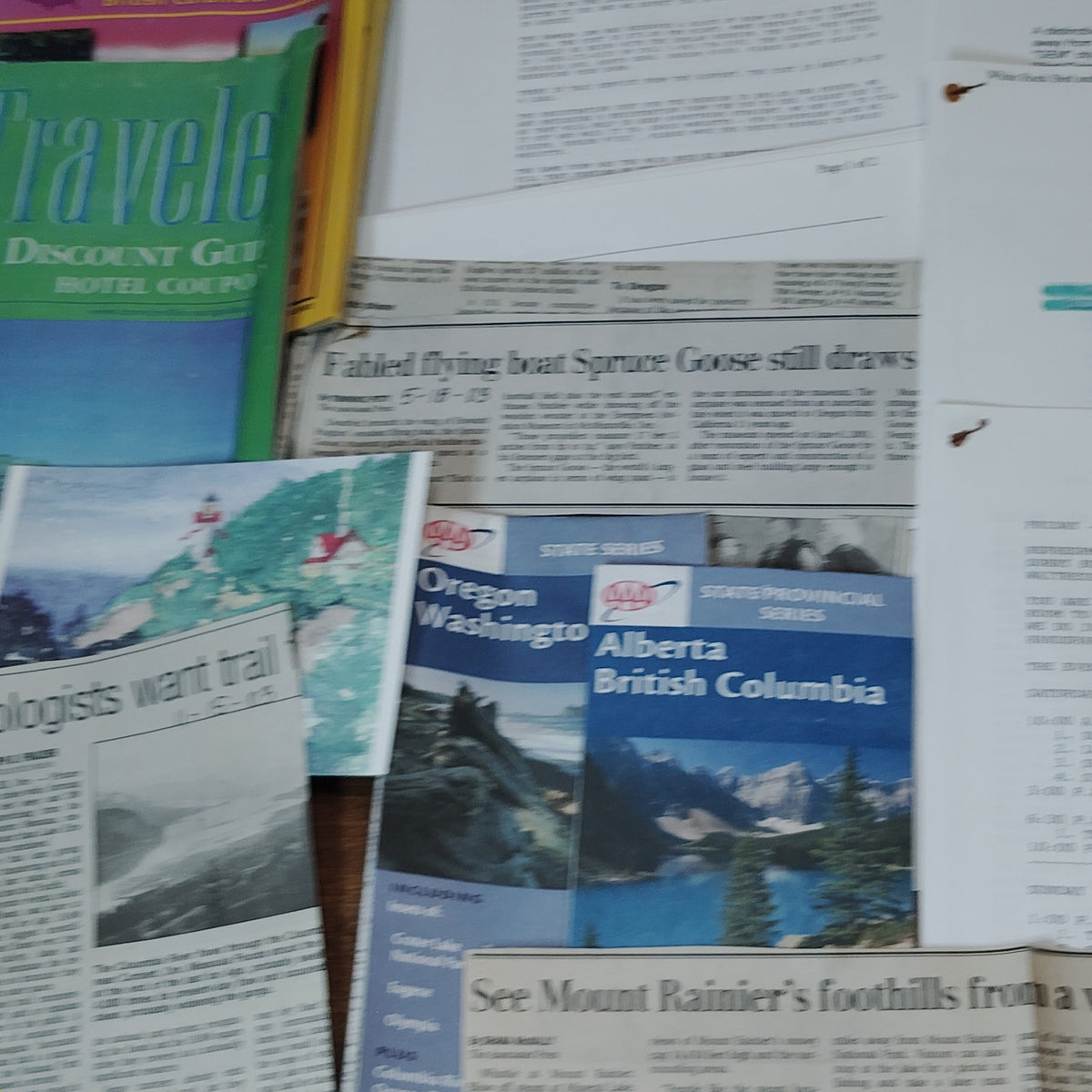 VTG 1998 OR, WA, BC Travel Ephemera & Dunlap (DD-384) Ships Reunion Papers
