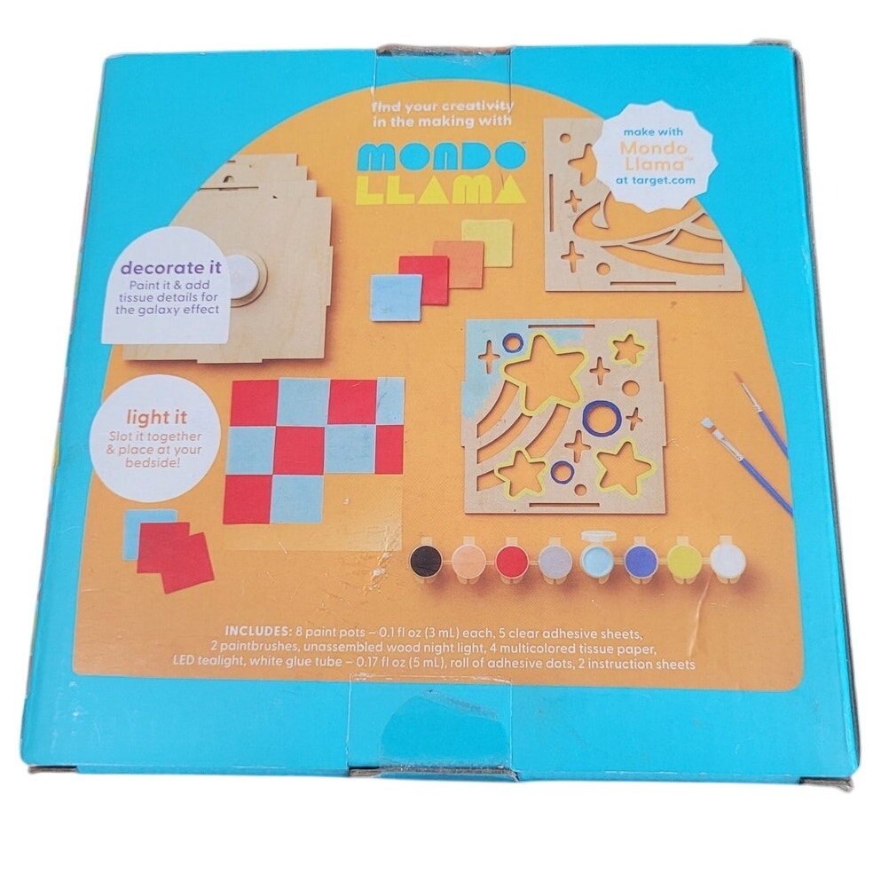 Space Lantern Craft Kit – Mondo Llama – Decoupage & Painting DIY Set with LED Tealight