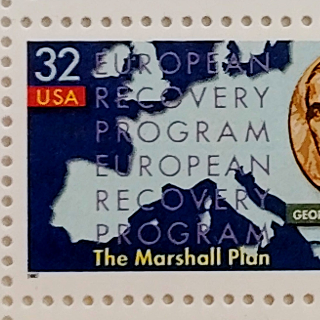 Block of 4 – 1997 USA 32¢ Marshall Plan MNH Scott 3141 Plate Block