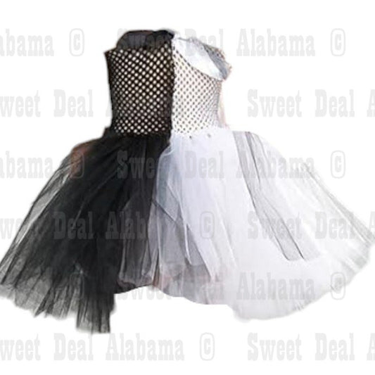 Girls (Toddler Size 2) Costume Dress, Black/White (Cruella or Clown)