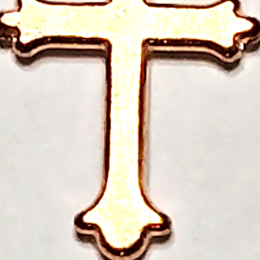 Ornate Cross Charm Gold‑Tone Gothic/Spanish Style 5/8" Religious Pendant