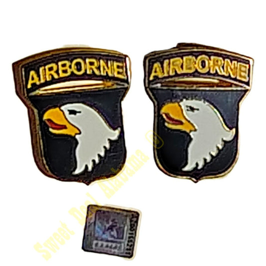 101st Airborne Division Cufflinks, Screaming Eagles Emblem, 1"H x 3/4"W