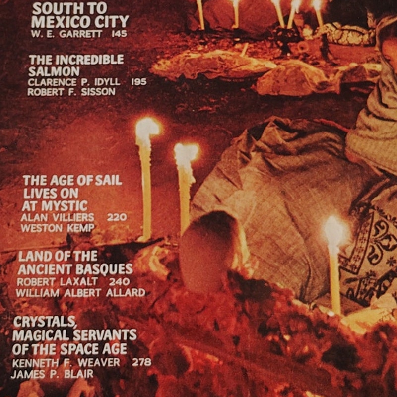 National Geographic Magazine– August 1968, Basques, Sailing, Salmon, Mexico City