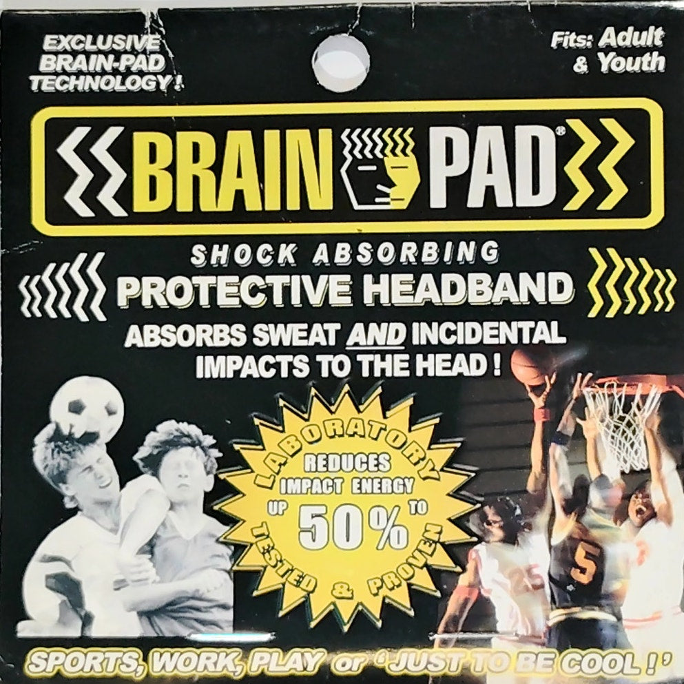 Brain Pad Black Sweatband Unisex Adult Football Soccer Rugby