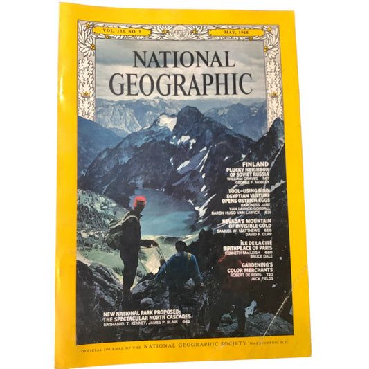 National Geographic Magazine May 1968, Finland, Nevada, Ile De La Cite, Cascades