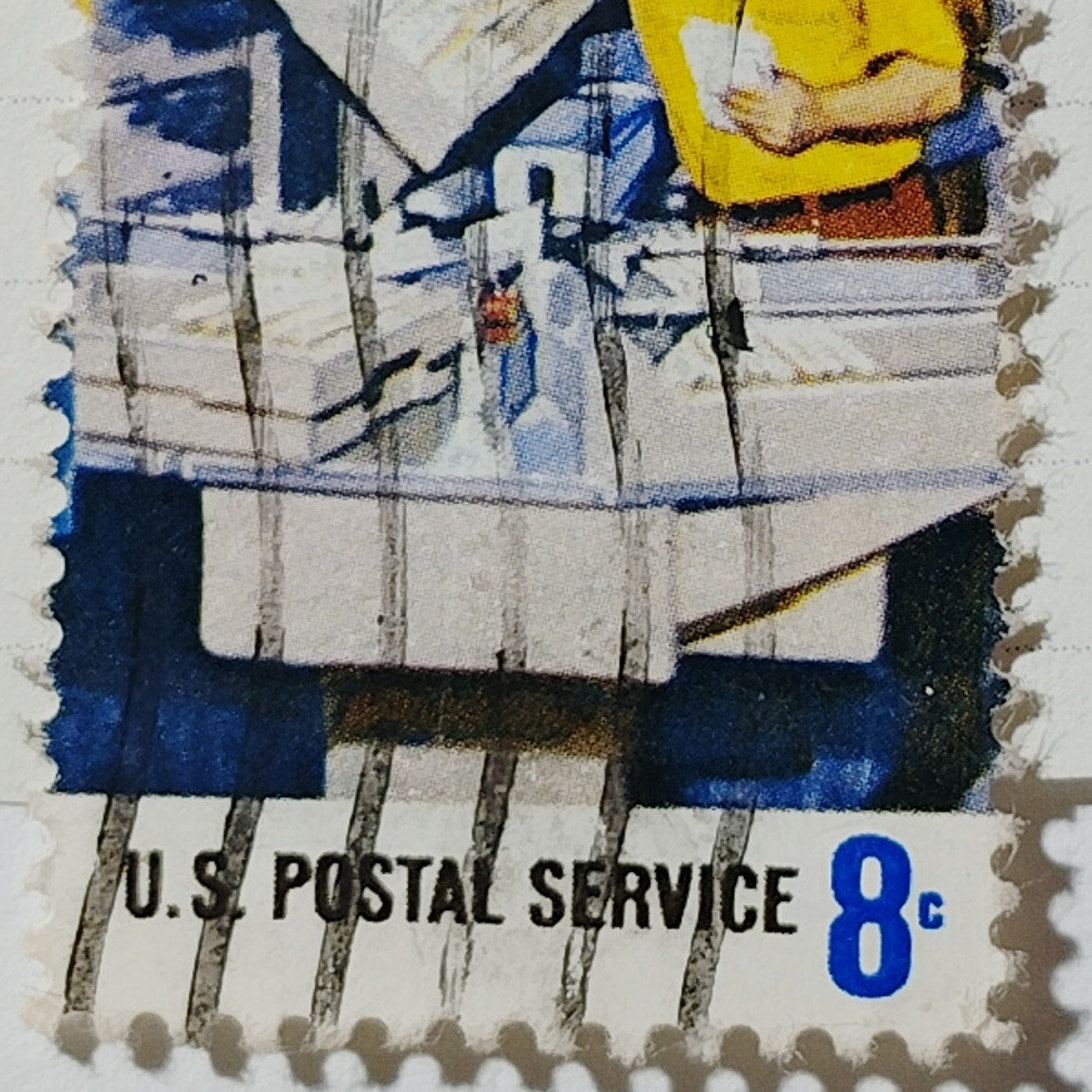 1973 US 8c Mail Canceling Postal Employees Stamp #1493 Used Cancelled