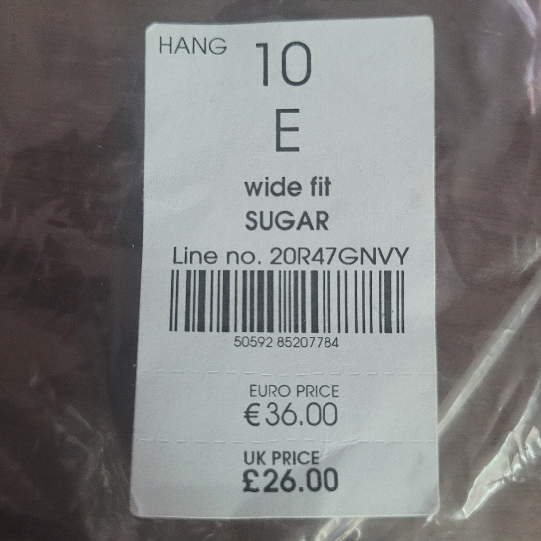 EVANS Women’s Navy Sneaker – Wide Fit, Metallic Sheen, Size 10W