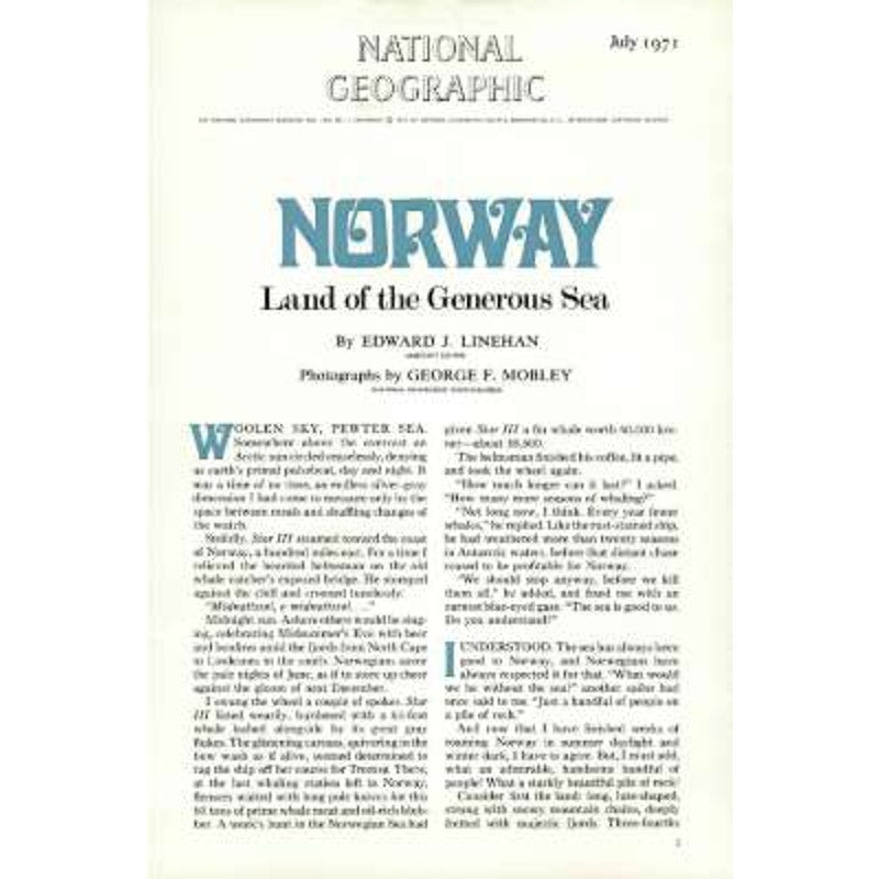 National Geographic Magazine July 1971, APOLLO 14, Norway, Canyonlands, Bermuda