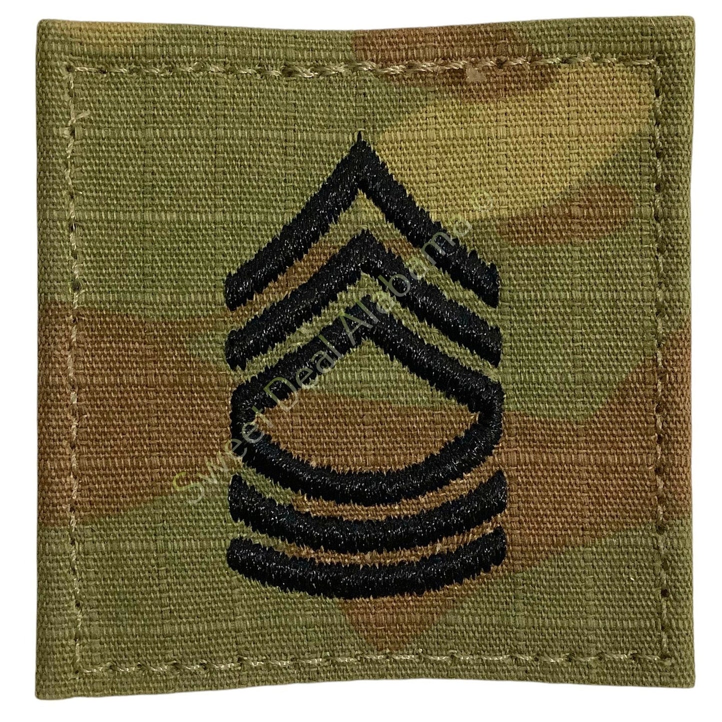Army Master Sergeant E-8 OCP Sew-On Rank Uniform Insignia, Multi-Camo, 2" x 2"