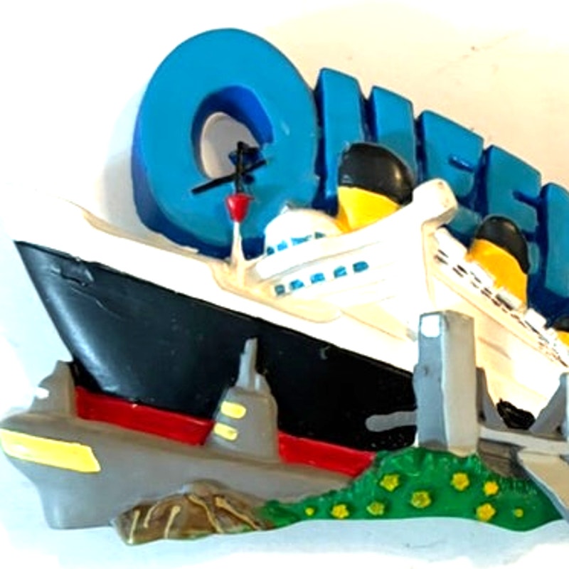 RMS Queen Mary Long Beach California 3D Resin Fridge Magnet Ocean Liner 3.25x2