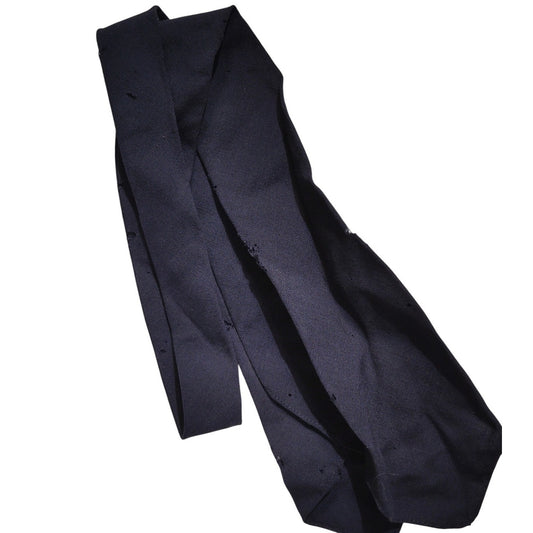 WWII-Era U.S. Navy or Army Enlisted Wool Necktie, Dark Navy Blue, Coarse Weave, Unfinished Ends